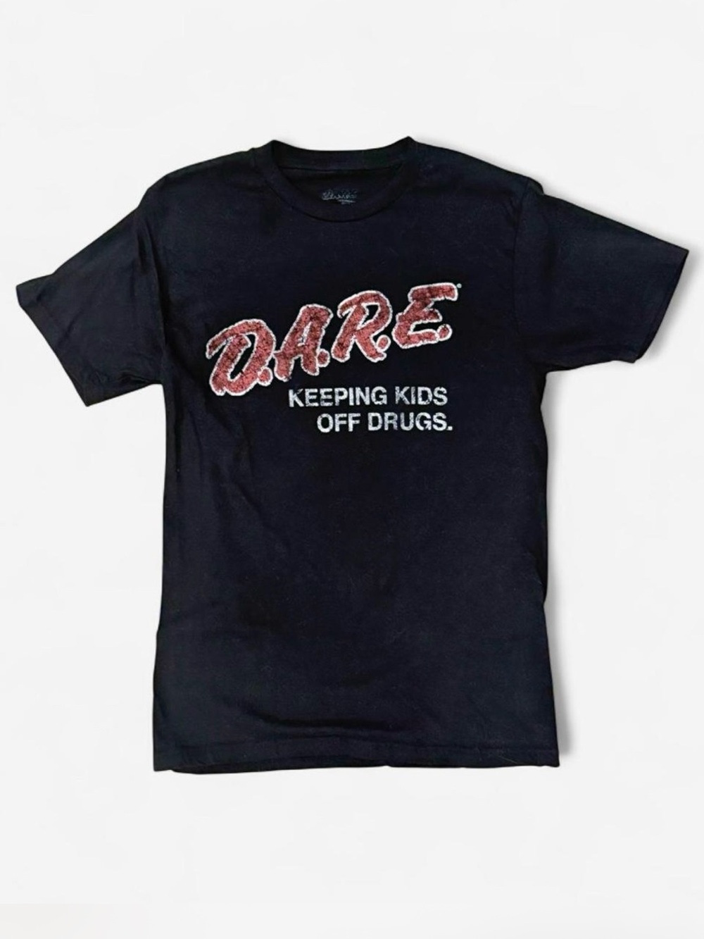 D.A.R.E. Vintage-style D.A.R.E. Logo Graphic Tee in Black Size Small NWOT